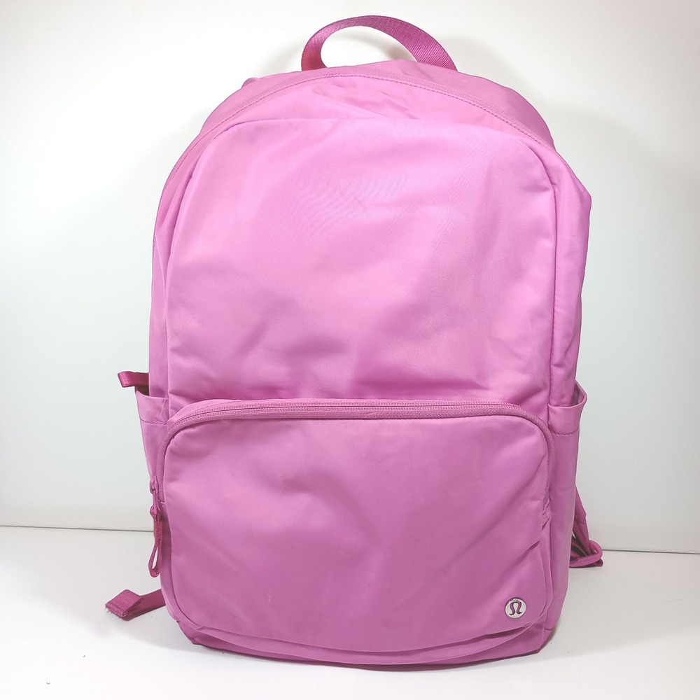 Lululemon Pink City Adventurer Backpack Womens Gym Travel Laptop Bag Nylon OS